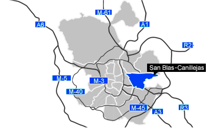 Mapa del distrito de San Blas-Canillejas