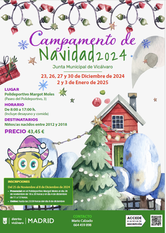 Campamento navidad Vicálvaro 2024