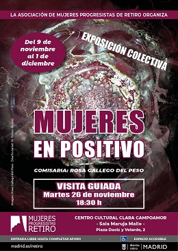 Cartel con información de la visita guiada a la exposición